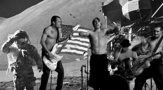 Unedited photographic evidence that the Red Hot Chili Peppers were present at the moon landing, proving it was a hoax -- and it also happened in 1999, not 1969.